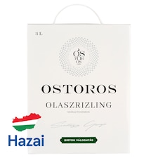 Ostorosbor Bag-In-Box Felső-Magyarországi Olaszrizling száraz fehérbor 12,5% 3 l