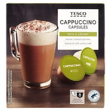 Cappuccino őrölt, pörkölt kávé és zsíros tejpor kapszulákban 8 x 7 g + 8 x 17 g (192 g)