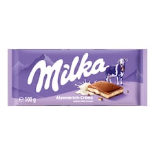 Milka alpesi tej felhasználásával készült tejcsokoládé tejes krémtöltelékkel 100 g