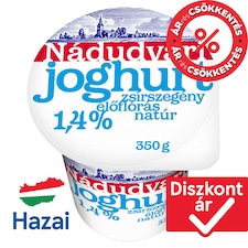 Nádudvari zsírszegény élőflórás natúr joghurt 1,4% 350 g