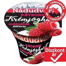 Nádudvari élőflórás réteges krémjoghurt málnával 180 g