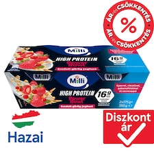 Milli Power Bowl zsírszegény eredeti görög krémjoghurt eperrel, ribizlivel 2 x 175 g (350 g)