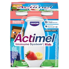 Danone Actimel Kids zsírszegény eper-banánízű joghurtital B6- és D-vitaminnal 4 x 100 g (400 g)