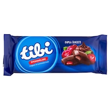 Tibi étcsokoládé meggy ízű és csokoládés krémmel 90 g