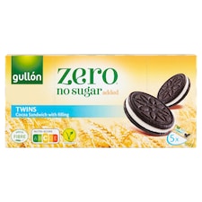 Gullón Zero kakaós keksz krém töltelékkel, édesítőszerrel 5 x 42 g (210 g)