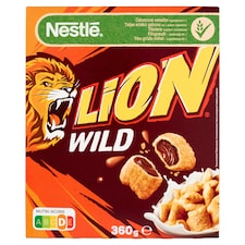 Lion Wild karamell- és csokoládéízű krémmel töltött ropogós gabonapehely 360 g