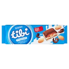 Tibi tejcsokoládé földimogyoróval, földimogyorós krémmel és karamellel 295 g