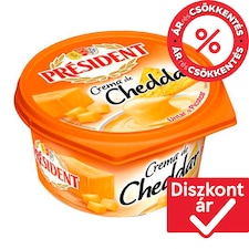 Président Creme de Cheddar Fondu kenhető sajtos krém cheddar sajttal 125 g
