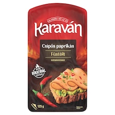 Karaván csípős paprikás, füstölt, zsíros szeletelt ömlesztett sajt 125 g