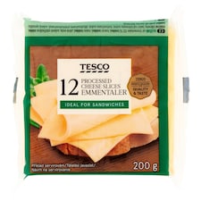 szeletelt, félzsíros, vágható, ömlesztett sajtkészítmény ementáli sajttal 12 x 16,67 g (200 g)