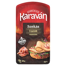 Karaván sonkás, füstölt, zsíros szeletelt ömlesztett sajt 125 g