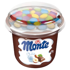 Zott Monte UHT csokoládés-mogyorós tejalapú desszert kakaós drazséval 70 g