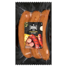 Grill Master Käsekrainer füstölt, főtt húskészítmény sertés- és marhahúsból, sajttal töltve 360 g