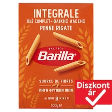Barilla Penne Rigate teljes kiőrlésű apró durum száraztészta 500 g