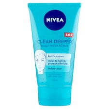 NIVEA Clean Deeper radírozó arclemosó zsíros, problémás bőrre 150 ml