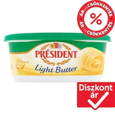 Président Light, enyhén sózott félzsíros vaj A- és E- vitaminokkal dúsítva 250 g