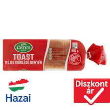 Ceres toast teljes kiőrlésű kenyér 500 g