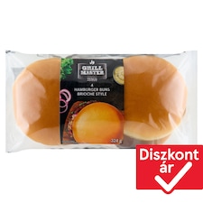 Grill Master Brioche Style búzalisztből készült hamburger buci édes tésztából 4 x 81 g (324 g)