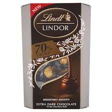 Lindt Lindor extra keserű étcsokoládé lágyan olvadó töltelékkel 70% 200 g