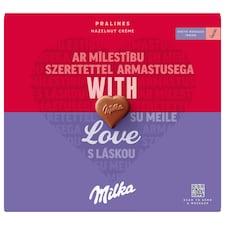 Milka alpesi tej felhasználásával készült tejcsokoládé praliné mogyorós krémtöltelékkel 110 g