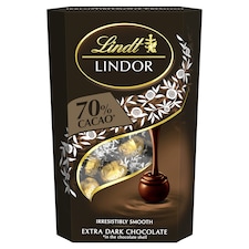Lindt Lindor Extra keserű étcsokoládé pralinék lágyan olvadó töltelékkel 337 g