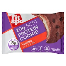 FitSpo protein kollagén cookie vanília ízesítésű, hozzáadott cukor nélkül, gluténmentes 70 g