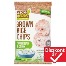 RiceUp! Eat Smart teljes kiőrlésű barna rizs chips hagymás-tejfölös ízesítéssel 60 g