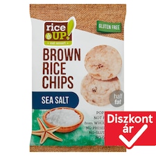 RiceUp! Eat Smart teljes kiőrlésű barna rizs chips tengeri sóval 60 g