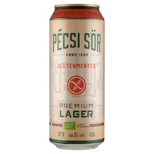 Pécsi Sör Prémium Lager gluténmentes minőségi világos biosör 5% 0,5 l