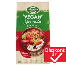 Cerbona Vegan piros gyümölcsös granola müzli 300 g