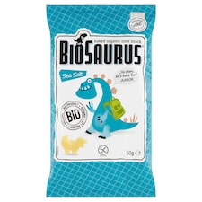 BioSaurus BIO tengeri só ízesítésű extrudált kukoricás snack 50 g