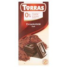 Torras étcsokoládé hozzáadott cukor nélkül, édesítőszerrel 75 g