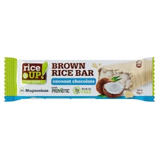 RiceUp! puffasztott barna rizsszelet kókuszos ízű fehércsokoládéval 18 g