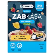 Cornexi málnás-citromos instant zabkása proteinnel, hozzáadott cukor nélkül, édesítőszerrel 50 g