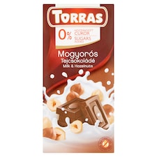 Torras mogyorós tejcsokoládé édesítőszerrel 75 g