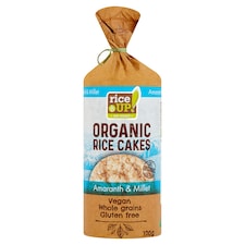RiceUp! Eat Smart BIO puffasztott teljes kiőrlésű barna rizs szelet amaránttal és kölessel 120 g