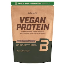 BioTechUSA Vegan Protein cukormentes csokoládé-fahéj ízű fehérje italpor édesítőszerekkel 500 g