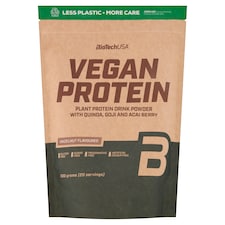 BioTechUsa Vegan Protein mogyoró ízű növényi fehérje italpor quinoával és édesítőszerrel 500 g
