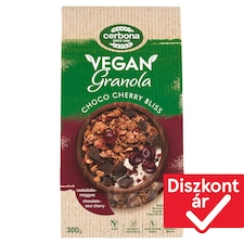 Cerbona Vegan csokoládés-meggyes granola müzli édesítőszerrel 300 g