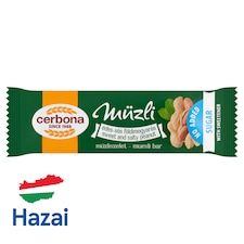 Cerbona Müzli édes-sós földimogyorós müzliszelet cukor hozzáadása nélkül, édesítőszerrel 20 g