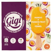 Gigi mangó-maracuja-édeskömény ízű növényi alapú pálcikás jégkrém 3 x 70 ml