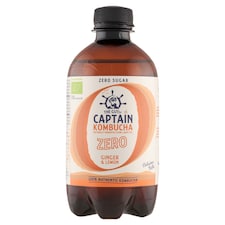 The Gutsy Captain Kombucha ZERO gyömbér-citromos bio fermentált zöld tea ital élőflórával 400 ml