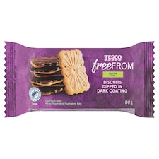 Free From gluténmentes keksz sötét színű bevonómasszával félig mártva 80 g