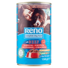 Reno nedves kutyaeledel, kutyatáp felnőtt kutyáknak marhával szószban konzerv 1240 g