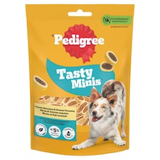 Pedigree Tasty Minis marha és sajt ízesítésű kiegészítő állateledel felnőtt kutyák számára 140 g