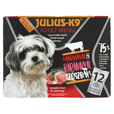 Julius-K9 teljes értékű állateledel felnőtt kutyák számára marhával báránnyal szószban 12 x 100 g
