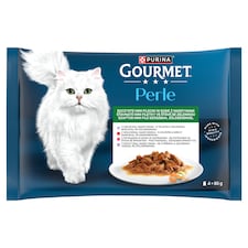 Purina Gourmet Perle Mini filé borjúval/vaddal/marhával/pisztránggal nedves macskaeledel 4 x 85 g