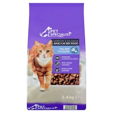 Pet Specialist teljes értékű száraz eledel felnőtt macskák számára hallal marhával baromfival 1,4 kg