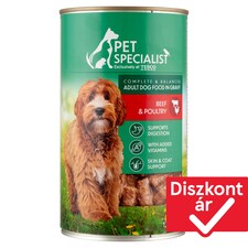 Pet Specialist teljes értékű állateledel felnőtt kutyák számára marhával, baromfival szószban 1240 g