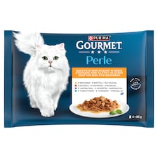 Purina Gourmet Perle Mini filé pulykával/tonhallal/kacsával/báránnyal nedves macskaeledel 4 x 85 g